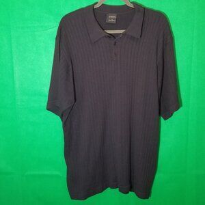 Cambridge Classics Polo Black Mens XL Stripe Stitch Australia Classic Casual